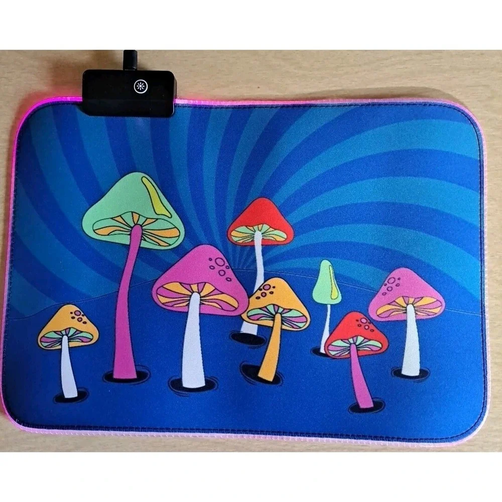 NIB Magic Neon Mushroom Design USB Light Up Mouse Pad